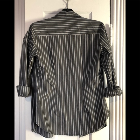 Grey blouse with white stripes - Picture 2 of 3